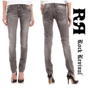 Rock Revival© "Christie" grey low rise slim jeans
